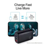 CARGADOR DE PARED VOLTA P8 GAN III DE 65W CON DOBLE PUERTO USB-C Y ENCHUFLE PLEGABLE ARGAC0126